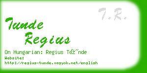 tunde regius business card